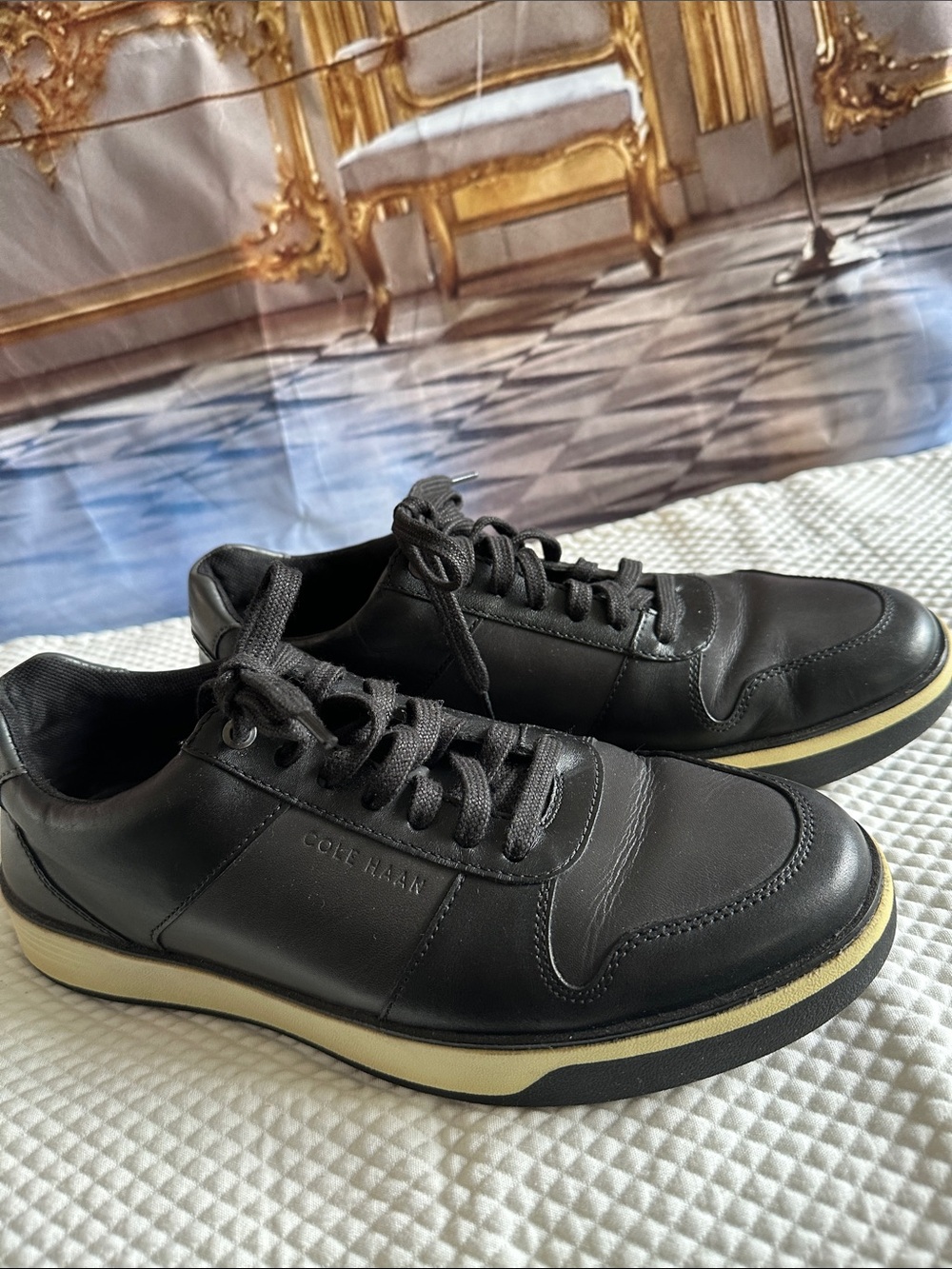 Cole Haan Grand black leather sneakers men’s size 10M